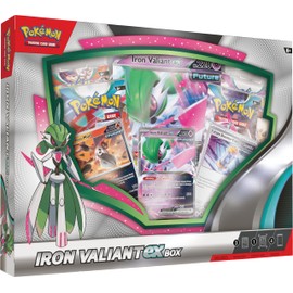 Pokémon TCG: Iron Valiant ex Box (1 Foil Promo Card, 1 Oversize Foil Card & 4 Booster Packs)