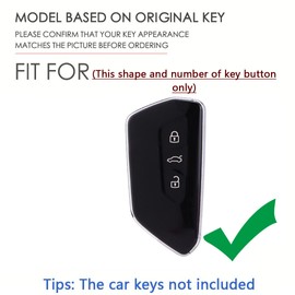 SANRILY Carbon Fiber Pattern Black 3/4/5 Button Key Fob Cover Case Fit for VW 2021 2022 ID.4 ID3 MK8 Golf 8 GTI Skoda Enyaq Octavia Seat Leon Keyless with Keychain