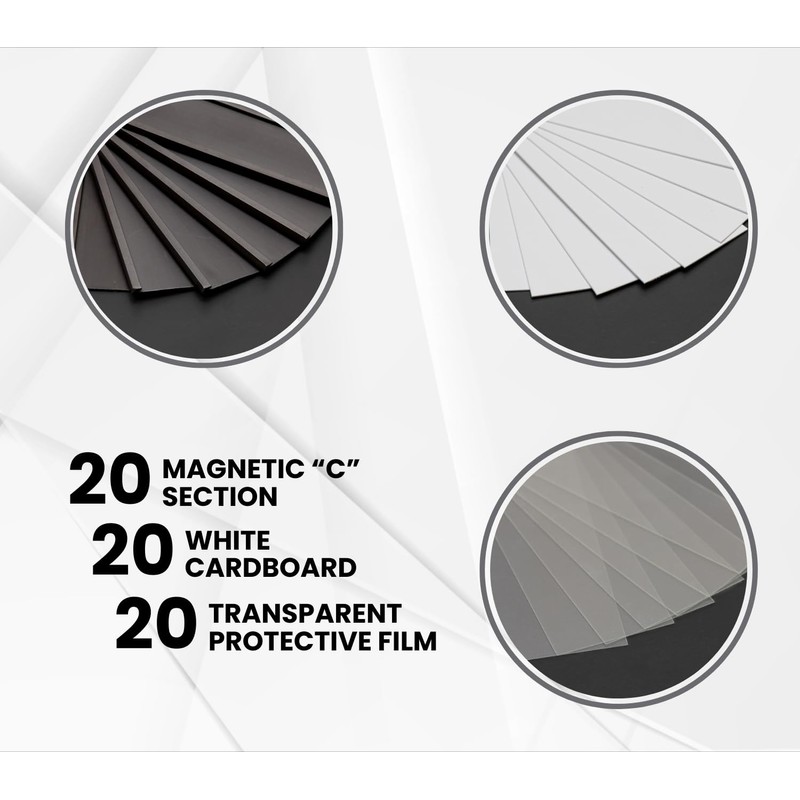 ITALFITMAGNETI Pack of 20 Writeable Magnetic Labels with Paper Insert