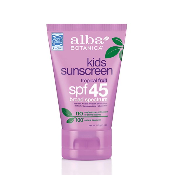 Alba Botanica Tropical Fruit Kids SPF 45 Sunscreen, 4 oz.