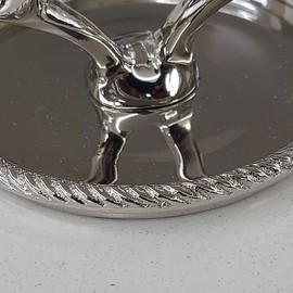 Antler Trinket Dish Ring Holder Jewelry Decorative Deer Tray Silver Antelope Vanity Decor Organizer for Earrings Necklace Return Gifts for Her on Birthday Anniversary Mother's Day