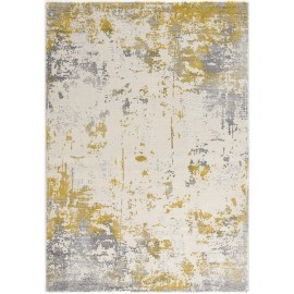 Homeroots 4' X 6' Gold Abstract Dhurrie Area Rug