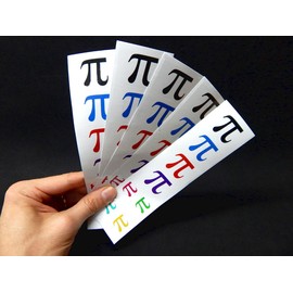 40 Removable Stickers: Pi Symbol, Pi Day Math Party Favors, Decals