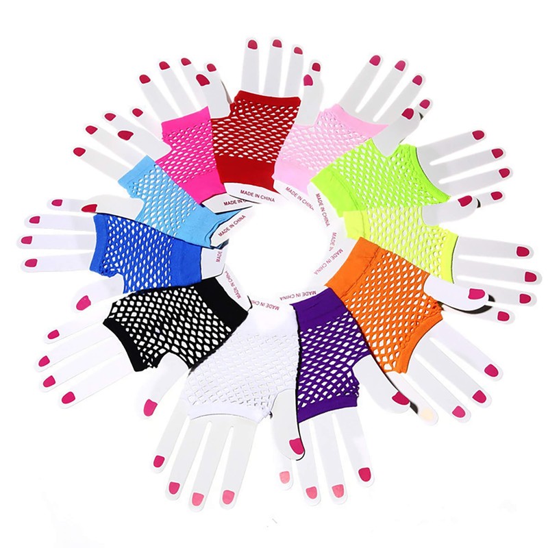 OTPEH Lone Fishnet Gloves Fingerless For Women Fish Net Arm