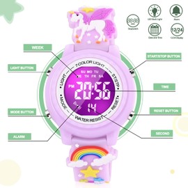 VAPCUFF Girl Toys Age 3 4 5 6 7 8, Kids Watches for Girls Gifts for 4 5 6 7 8 Year Old Girl Birthday Gifts for Girls Age 5 6 7 8 9 - Purple