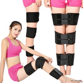 Triple Leg Correction Belt for Bow Legs, Knock Knees, Thigh and Ankle Support Triple Leg Correction Belt - Black (FREE SIZE) 2ea