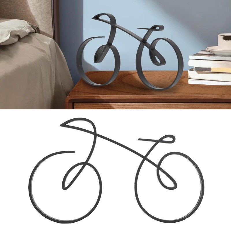 Minimalistic Bike Sculpture Metal Modern Wire Framed Style Bike Ornament