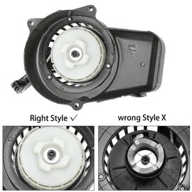 FVRITO Alloy Easy Pull Recoil Start Starter Ignition Coil for 2 Stroke Engine 47cc 49cc 50cc SYX Taotao Coolster SSR MotoTec Chinese Mini ATV Quad 4 Wheeler Go kart Pit Dirt Pocket Bike Motor Black