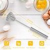 2 pcs Egg Whisk,2025 Upgraded Stainless Steel Semi Automatic Whisk,Hand