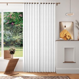 HMYI - Cortinas plisadas 100 % opacas con cierre magnético, 100 % opacas, color blanco, 1 panel, 45 x 84 pulgadas, blanco grisáceo