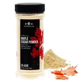 The Spice Lab Maple Sugar Powder - Pure Maple Sugar - Mild to Medium Maple Taste - Natural Sugar Substitute for Baking & Cooking - 5.8 Oz Jar - Gluten-Free & Non-GMO - Great for Keto & Paleo Recipes