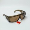 Brown Plastic Over Glasses Polarized Glare Blocking Sunglasses Unisex Men