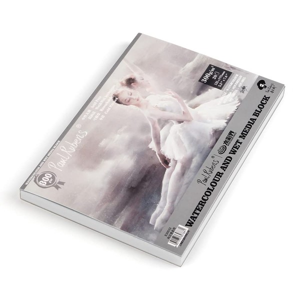 Paul Rubens Watercolour Paper Pad 7.6 x 5.3'',140lb/300gsm, 20 Sheets,
