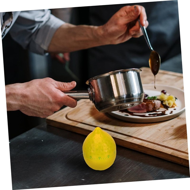Ciieeo 2pcs Lemon Shaped Kitchen Timer Mechanical Cooking Timer for