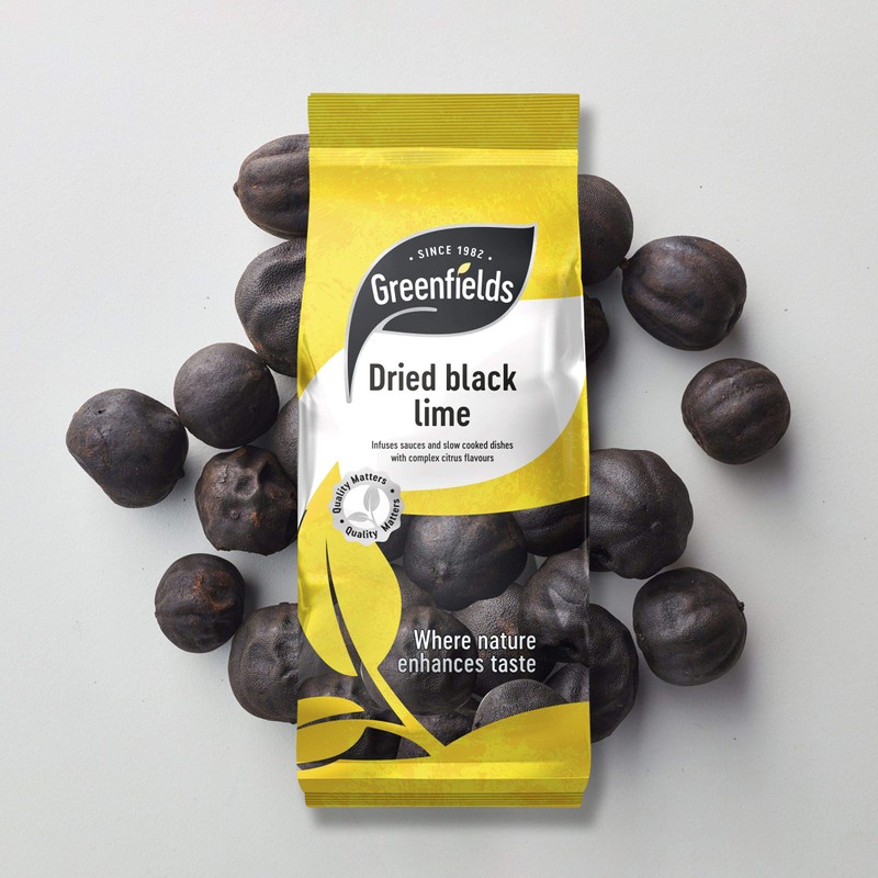Greenfields Dried Black Lime 55g, Premium Quality Whole Dried Lime,