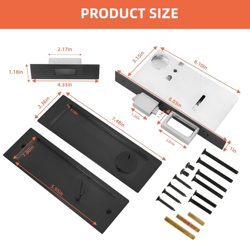 Modern Pocket Door Hardware Privacy Lock, Modern Pocket Door Lock