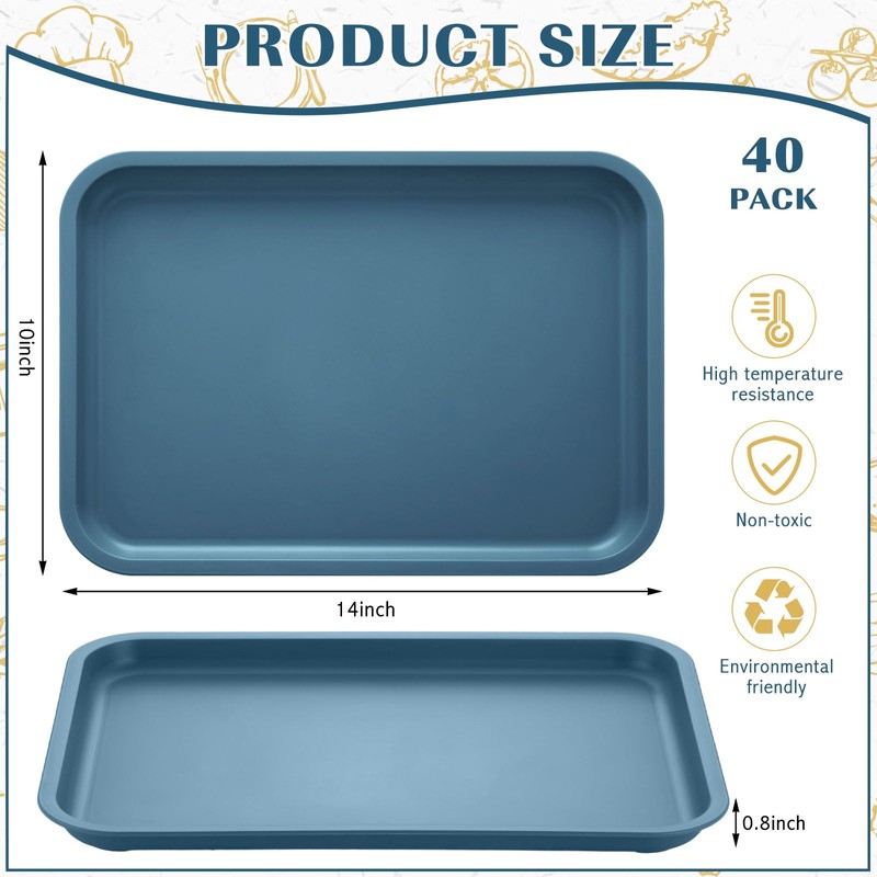 Maxdot 40 Pcs Fast Food Serving Tray 10" x 14"