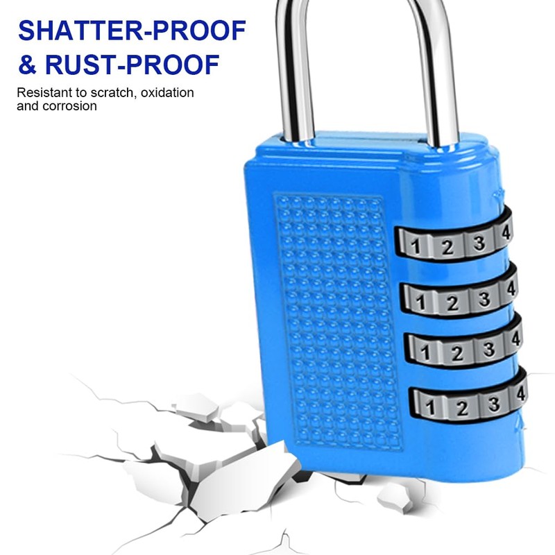 Flintronic Luggage Locks, 4Packs Combination Padlocks, 4-Digit Security Padlocks, Small