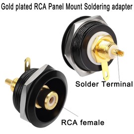 QIANRENON Gold Plated RCA Embedded Threaded Fixed Adapter RCA Female to Solder Terminal Panel Mount Connector RCA Component video solder socket, for TV Subwoofer Speaker Amplifier Phono S/PDIF, White