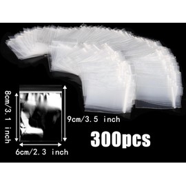 Ziplock Bags Zip Baggies Pack of 300 Plastic Bags 9 x 6 cm Small Bags Plastic Bags Ziplock Zip Bags Baggys Reusable Bags Large Resealable