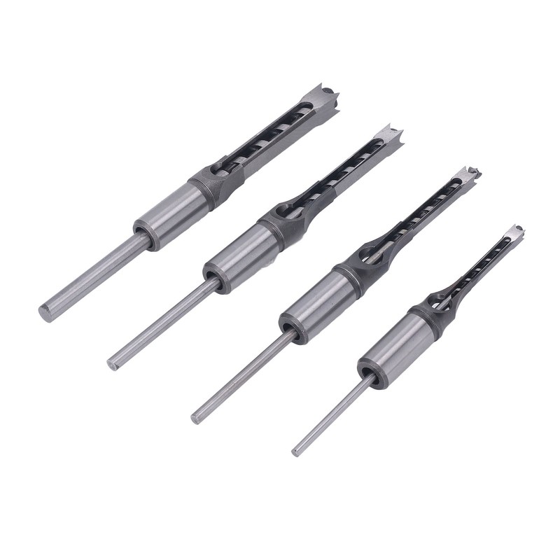 4PCS Woodworking Square Drill Bits Set HSS Wear Resistant 1/4in