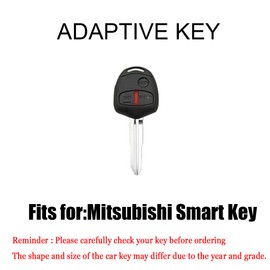 HIBEYO TPU Key Fob Cover for Mitsubishi Lancer EX Evolution Grandis Outlander Triton Pajero ASX Accessories with Keychains 3 Button Key Shell Cover Smart Key Protector-Gray