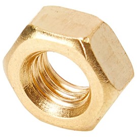 AHCMetric Hexagonal (Hex) Full Nuts Brass Self Colour M6 6mm (Pack of 50 Nuts)