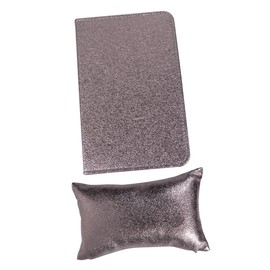 Outanaya 2pcs Pu Leather Folding Hand Rest Pad for Nail Art Comfortable Arm Support Cushion for Nail Salon Washable Manicure Accessories Silver