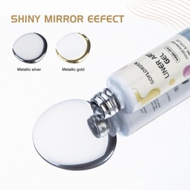 Metallic Gel Nail Polish 2pcs Gold and Silver Metallic Liner Gel Nail Art 3D Effect Thin Brush For Swirl Soak Off DIY at Home Salon Quality Gift for Women 8ML