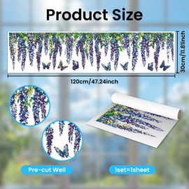 ANATTASOUL Window Stickers Wisteria and Butterflies Window Clings Double Sided Window Decoration Spring Summer Party Home Decorations