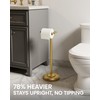 Brushed Gold Toilet Paper Holder Stand Freestanding, Weighted Base, 22