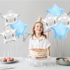 AnnoDeel 20pcs Silver Blue Star Foil Balloons,18inch Silver and light