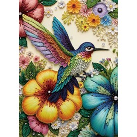 Sutinban Jigsaw Puzzle for Adult 1000 Piece Puzzles Beaded Hummingbird with Flowers Challenging Jigsaw Puzzles for Adults Gift Home Decor 70 * 50cm