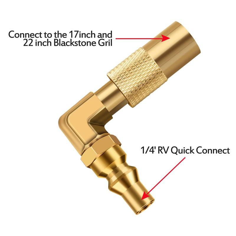 WADEO Low Pressure 1/4 inch RV Quick Connect Elbow Adapter