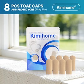 Kimihome 8 PCS Gel Toe Caps Closed Toe Surface Fabric Sleeve Protectors, Silicone Toe Sleeve Cushions and Protects, Provide Relief for Corns, Blisters and Calluses Protect, Pinky Size