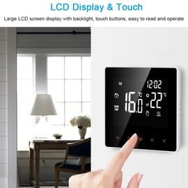 Sunydog Smart Thermostat,16A Programmable Thermostat Touch Screen Digital Temperature Controller for Electric Floor Heating Thermostat for Home,School,Office,Hotel