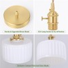 Shenmoyl Pendant Light 2 Pack with White Striped Glass Lmapshade,