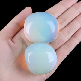 SAHOOTTIE Opal Crystal 1.5-2.0" Large Opal Gemstones Opal Healing Crystal Opal Polished Gemstone Opal Tumbled Stone Opal Pocket Stone for Crystal Lovers Beginners Collectors