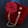 Fashion Bridegroom Wedding Brooches for Men Women Rose Flower Tassel