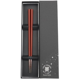 Kasyou Studio Uushi Koubou Chopsticks Dishwasher-Safe (Vermilion/Pentagon/8.3 inches (21 cm), Made in Japan), High-quality, Stylish Chopsticks (Comes with a Cosmetic Box), Celebration, Souvenir, Gift,