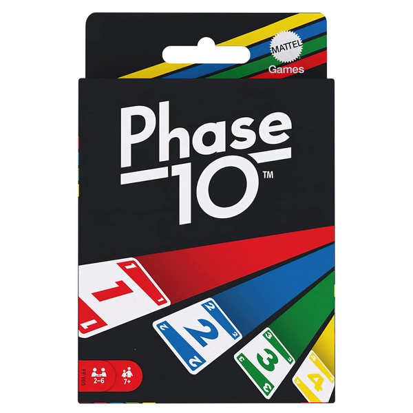 Mattel Games FPW38 - Phase 10 card game, suitable for 2-6 players, playing time approx. 60 - 90 minutes, board games and card games from 7 years