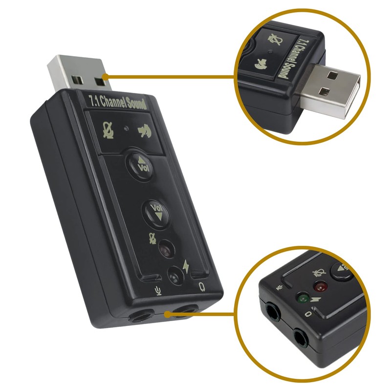 DSYJ 7.1 Channel USB External Sound Card Audio Adapter