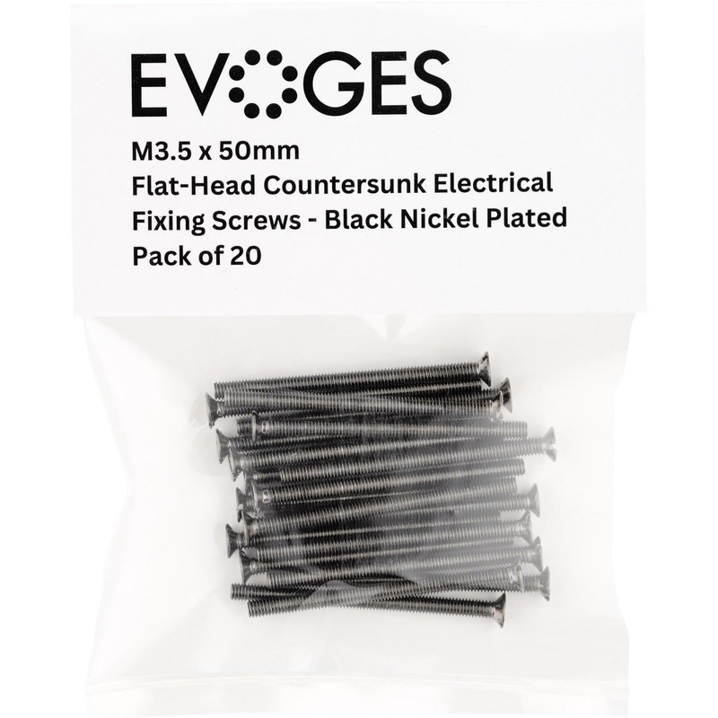 Evoges M3.5 x 50mm Long Flat Head Electrical Machine Screws