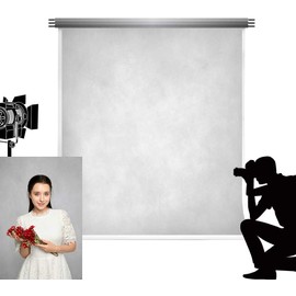 Kate Background 1.5 x 2.2 m Silver Grey Background White Grey Photography Background Portrait Photography Tinge Background Props for Studio Shooting