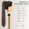 FESHFEN Long Straight Ponytail Extensions Wrap Around Clip in Synthetic