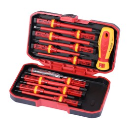 Geevorks 13-Piece Insulated Screwdriver Set Including Voltage Tester, TPR Handle, Slotted & PH & PZ & T Set