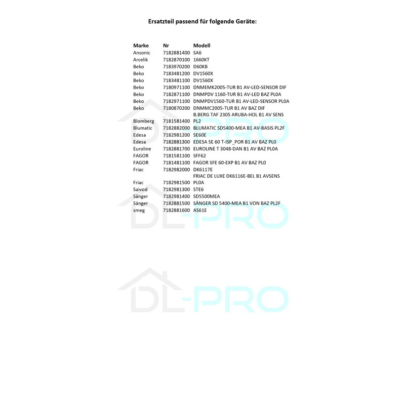 DL-pro V Belt 1967PH9E for Beko, Arcelik, Blomberg, Brandt, Smeg