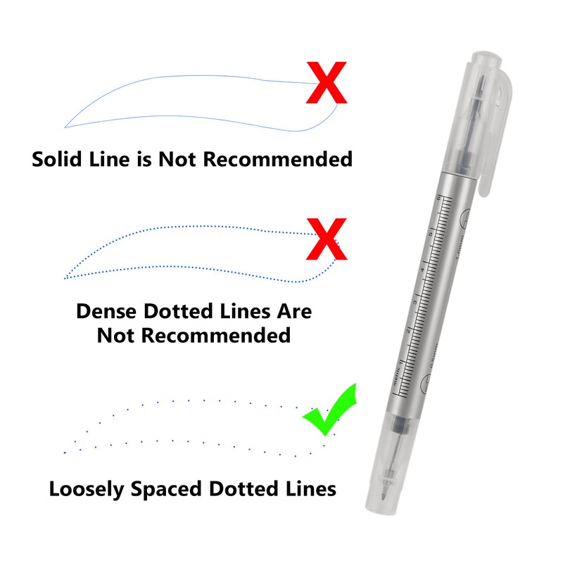 10pcs Microblading Tattoo Marker Pen Gray Skin Marker Pen Paper