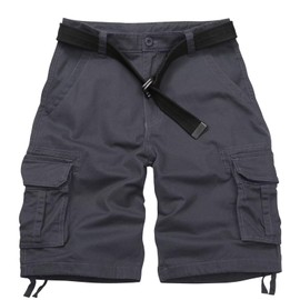 VATINNT Men's Camo Cargo Shorts, Loose Fit, Multi Pocket, 38, Grey