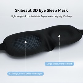 SkiBeau Cute 3D Sleeping Eye Mask Funny Blindfold 2 Pack Travel Sleep Masks Super Soft Weird Eye Cover for Men Women and Kids